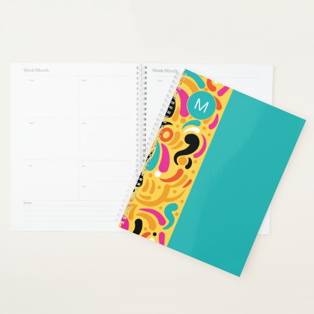 Monogrammed Boldy Coloured Abstract Planner (Display)