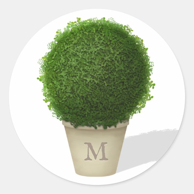 Monogrammed Boxwood Topiary Personal Seal (Front)