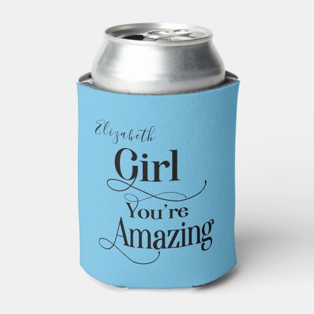 Monogrammed Bridesmaid Bachelorette Party Can Cooler (Can Front)