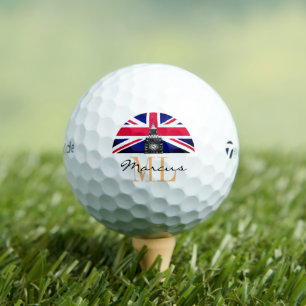 Monogrammed British Flag & United Kingdom /UK Golf Golf Balls
