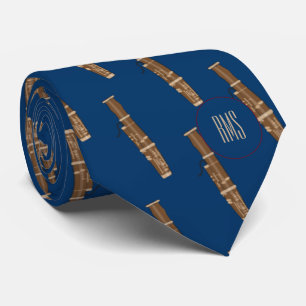 Monogrammed Brown Bassoon Tie