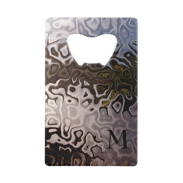 Monogrammed Brown Grey Shimmering Snakeskin Effect (Front)