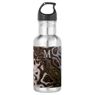 Monogrammed Brown Grey Shimmering Snakeskin Effect 532 Ml Water Bottle