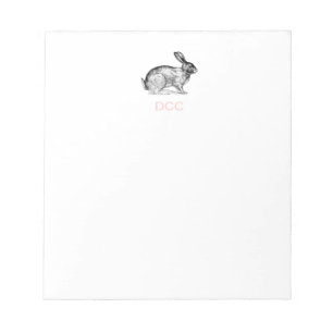 Monogrammed Bunny Rabbit Note Pad