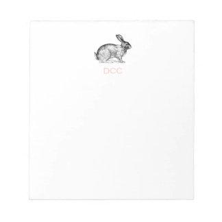 Monogrammed Bunny Rabbit Note Pad