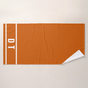 Monogrammed - burnt orange bath towel set