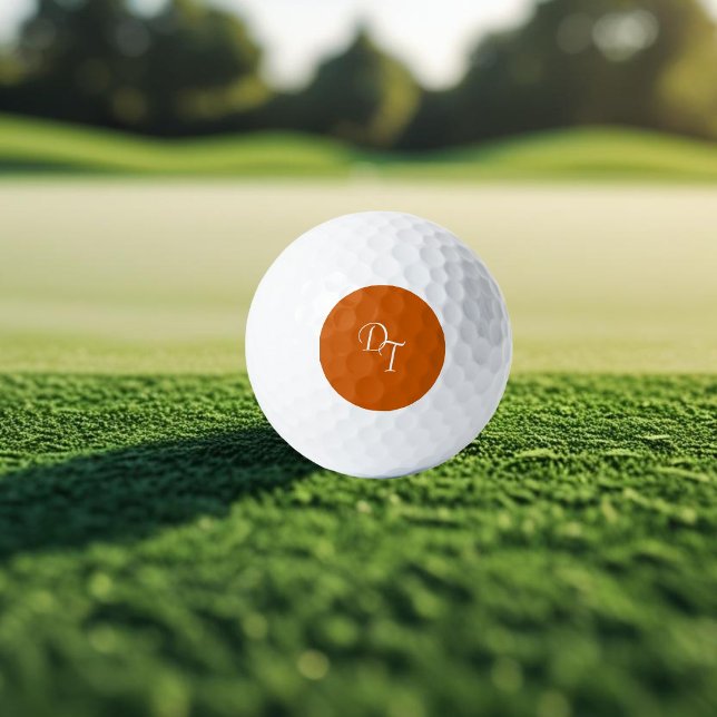 Monogrammed -  burnt orange  golf balls (Creator Uploaded)