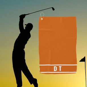 Monogrammed -  burnt orange golf towel