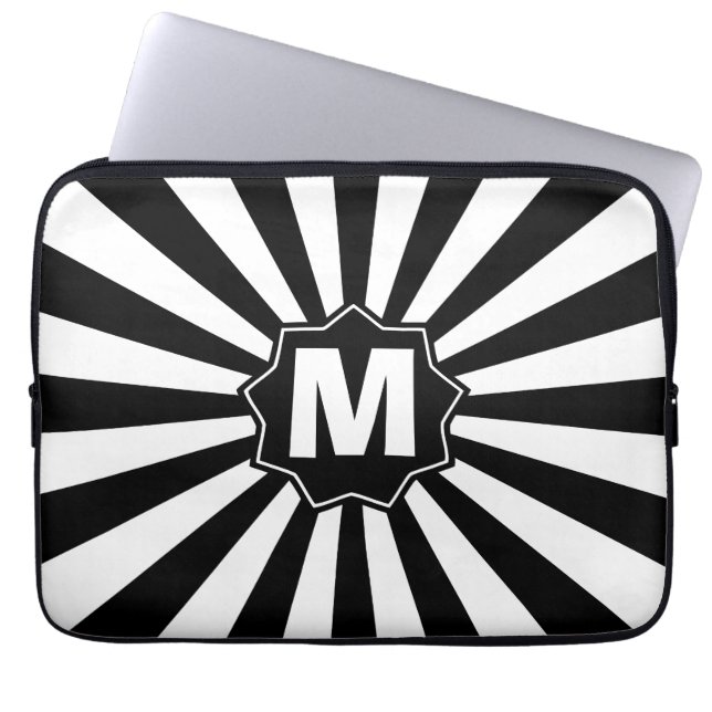 Monogrammed BW Wham Bam Laptop Sleeve (Front)