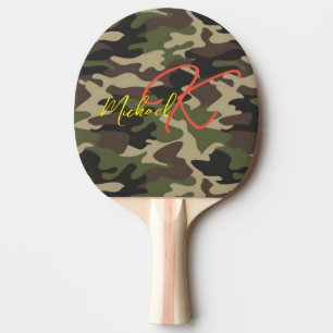 Monogrammed Camo Ping Pong Paddle - Cool Dad Gift