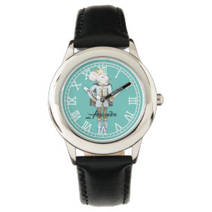 Monogrammed cartoon Nutcracker Cute blue Watch