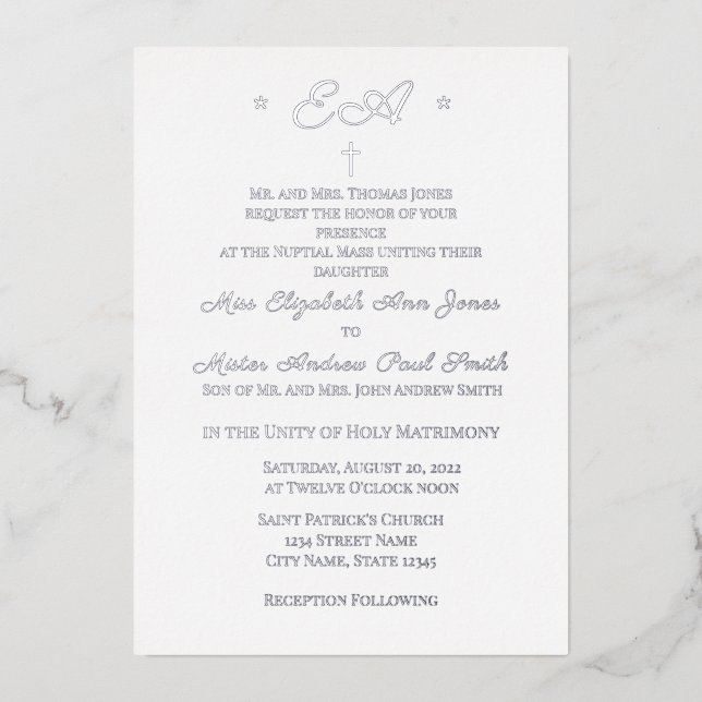 Monogrammed Catholic Wedding (Front)