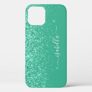 Monogrammed Cell Phone Case Green Script Name
