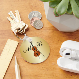 Monogrammed Cello Key Ring