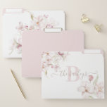 Monogrammed Cherry Blossom File Folders<br><div class="desc">Stay organised with these lovely watercolor cherry blossom monogrammed file folders!</div>