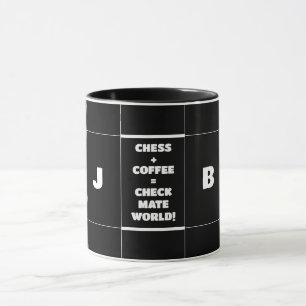 Monogrammed Chess & Coffee Mug