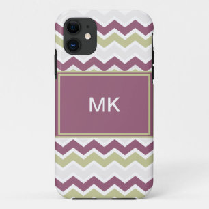 Monogrammed Chevron Brick iPhone 11 Case