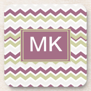 Monogrammed Chevron Brick Coaster