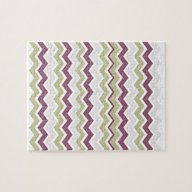 Monogrammed Chevron Brick Jigsaw Puzzle (Horizontal)