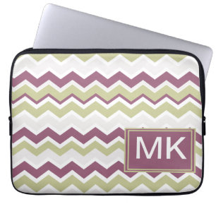 Monogrammed Chevron Brick Laptop Sleeve