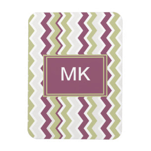 Monogrammed Chevron Brick Magnet