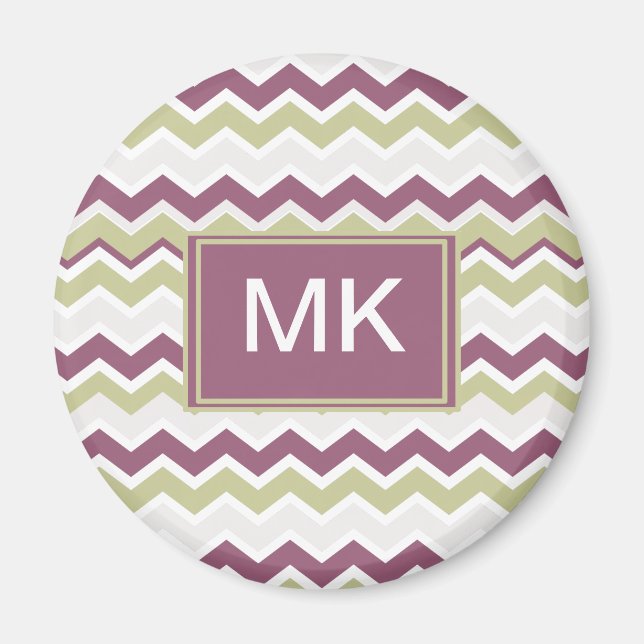 Monogrammed Chevron Brick Magnet (Front)