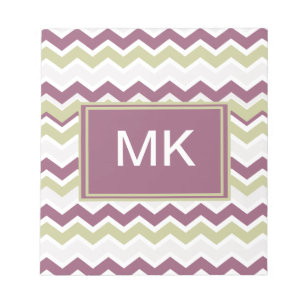 Monogrammed Chevron Brick Notepad