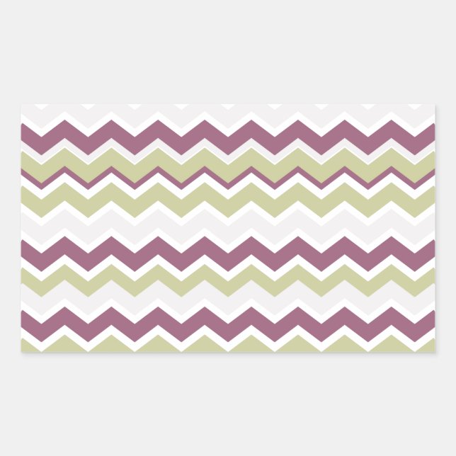 Monogrammed Chevron Brick Rectangular Sticker (Front)