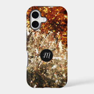 Monogrammed chic gold sparkles glitter