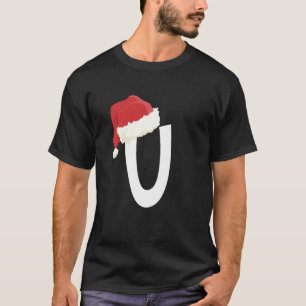 Monogrammed Christmas For Families Letter U T-Shirt