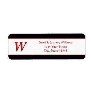 Monogrammed Christmas Holiday Return Address Label