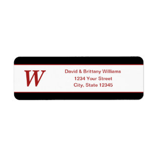 Monogrammed Christmas Holiday Return Address Label