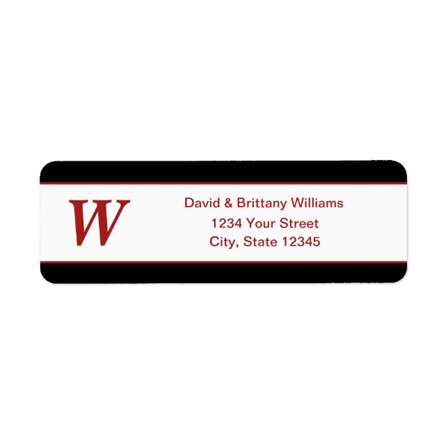 Monogrammed Christmas Holiday Return Address Label (Front)