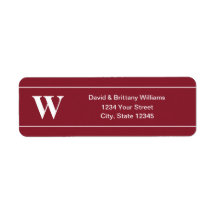Monogrammed Christmas Holiday Return Address Label