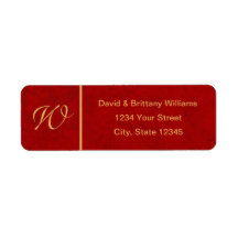 Monogrammed Christmas Holiday Return Address Label