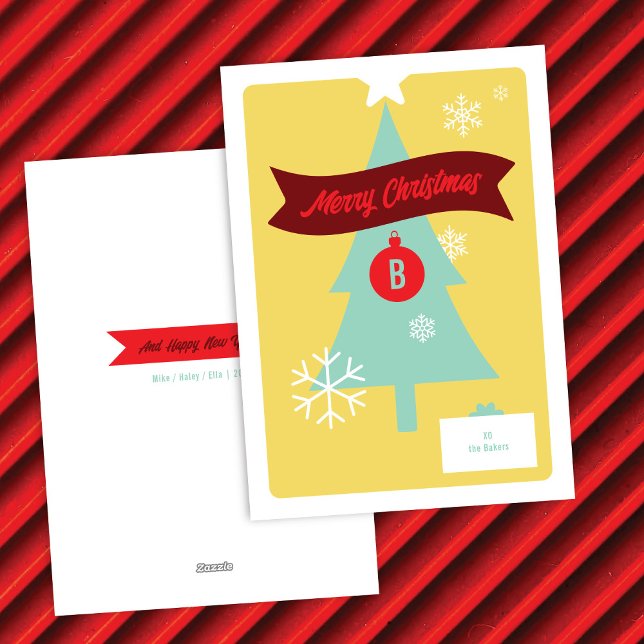 Monogrammed Christmas Icons Christmas Card (Creator Uploaded)