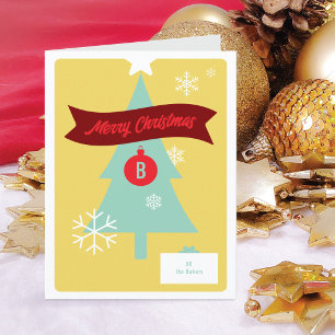 Monogrammed Christmas Icons Folded Christmas Card
