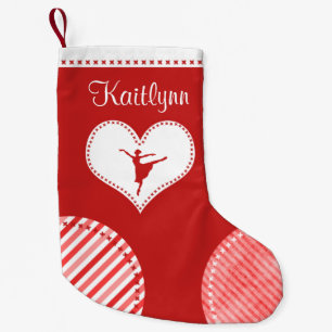 Monogrammed Christmas Patches Dance Small Christmas Stocking
