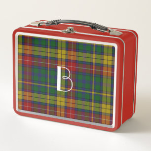 Monogrammed Clan Buchanan Plaid  Metal Lunch Box