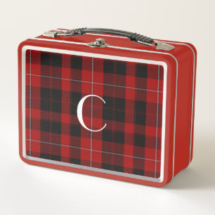 Monogrammed Clan Cunningham Plaid Metal Lunch Box