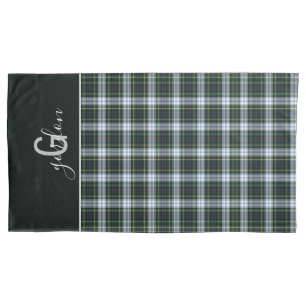 Monogrammed Clan Gordon Dress Tartan Plaid Pattern Pillowcase