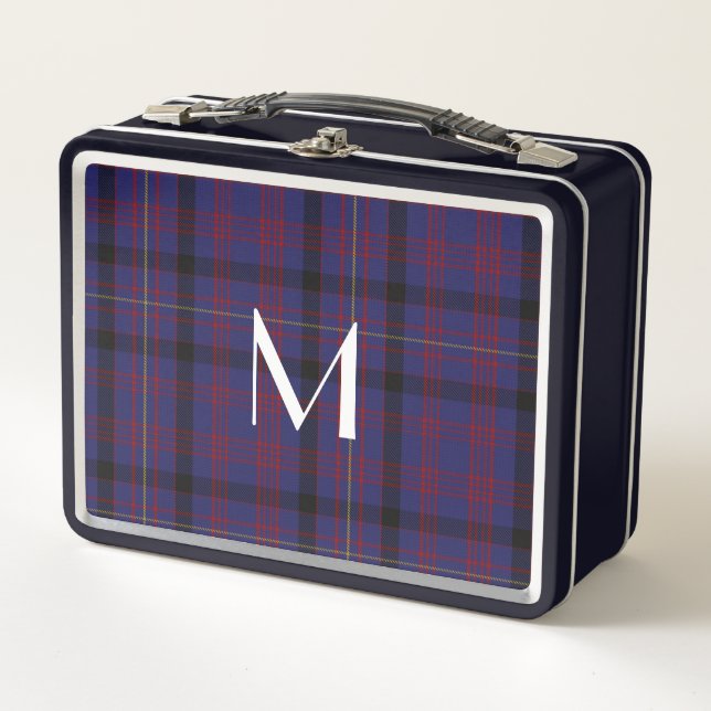 Monogrammed Clan MacDonald Plaid Metal Lunch Box (Front)