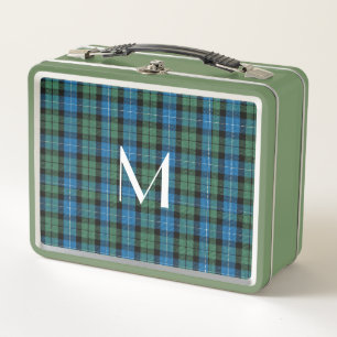 Monogrammed Clan MacKirdy Plaid Metal Lunch Box