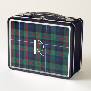 Monogrammed Clan Robertson Plaid Metal Lunch Box