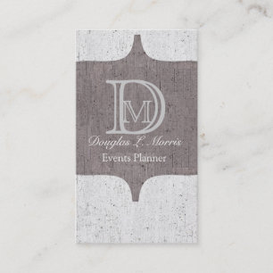 Monogrammed Classic Grey Business Card