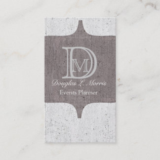 Monogrammed Classic Grey Business Card