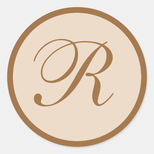 Monogrammed Classic Round Sticker (Front)