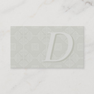 Monogrammed Classic Shades of White Business Cards