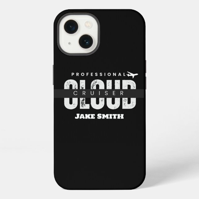 Monogrammed, Cloud Cruiser, Flying, Aviation, iPhone Case (Back)