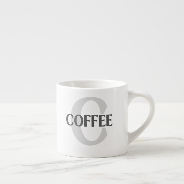 Monogrammed Coffee Espresso Cup (Right)